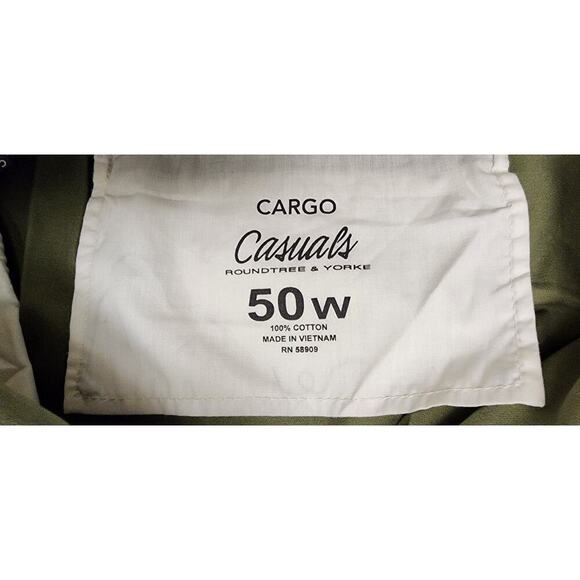 Roundtree Casual Big Man Cargo 10"  Short Olive Green Size 50W - Picture 5 of 6